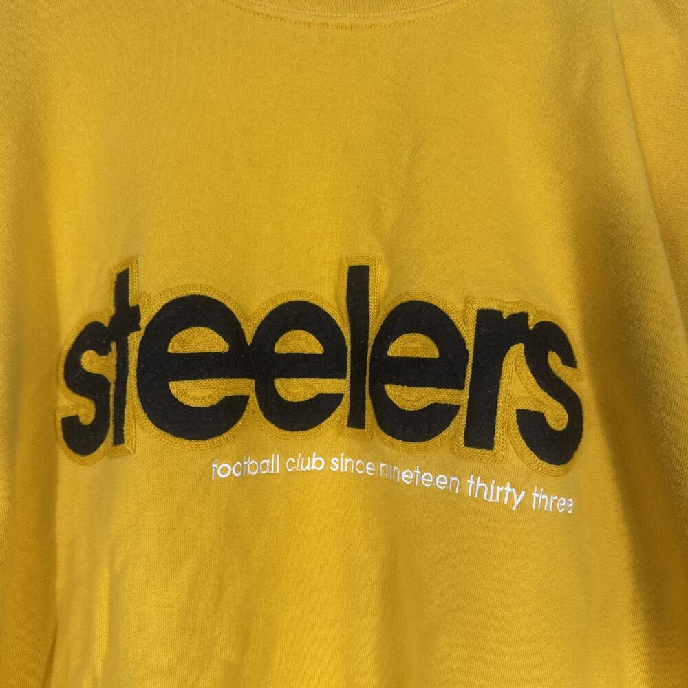 Pittsburgh Steelers Reebok Gridiron NFL Classic Sweatshirt XL Gold Y2K Football - Picture 2 of 12